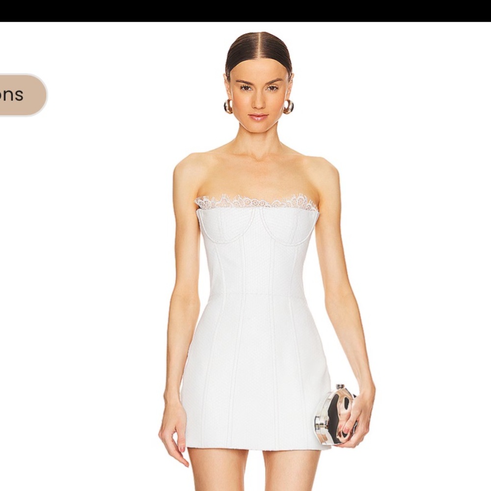 Retrofete White Leather Minidress